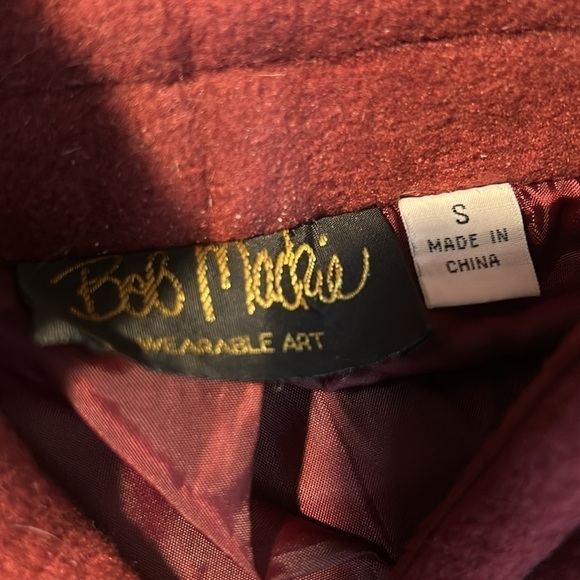 Bob Mackie Burgundy Design Long Coat S - Picture 5 of 6